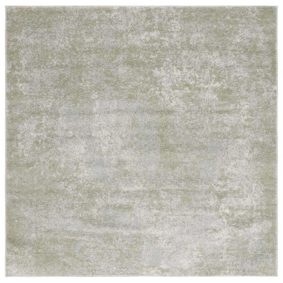 SAFAVIEH Tulum Fari Distressed Area Rug, Ivory/Sage, 6'7" x 6'7" Square