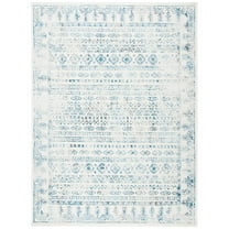 SAFAVIEH Tulum Flint Distressed Area Rug, Ivory/Teal, 3' x 5'