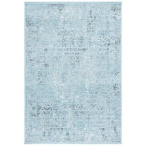 SAFAVIEH Tulum Flint Distressed Southwestern Area Rug, 3' x 5', Aqua Blue/Dark Grey