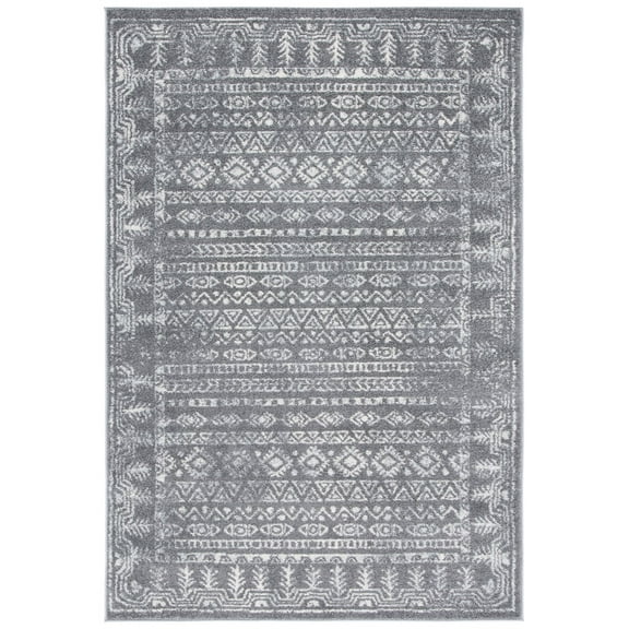 SAFAVIEH Tulum Flint Distressed Southwestern Area Rug, 3' x 5', Dark Grey/Ivory
