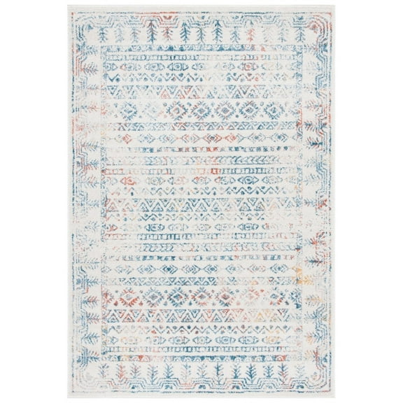 SAFAVIEH Tulum Flint Distressed Southwestern Area Rug, 3' x 5', Ivory/Rust