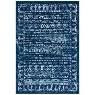 SAFAVIEH Tulum Flint Distressed Southwestern Area Rug, 4' x 6', Navy/Grey
