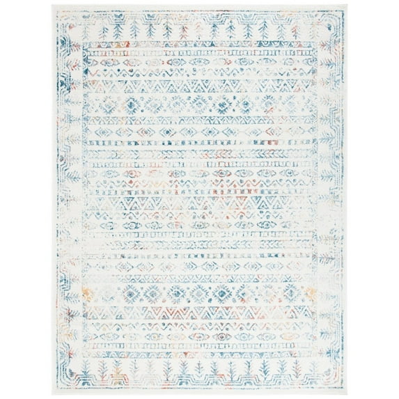 SAFAVIEH Tulum Flint Distressed Southwestern Area Rug, 9' x 12', Ivory/Rust