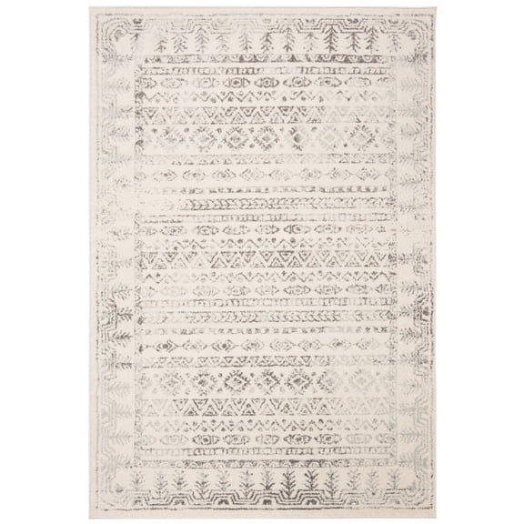 SAFAVIEH Tulum Flint Distressed Southwestern Area Rug, Ivory/Grey, 6'7" x 6'7" Square