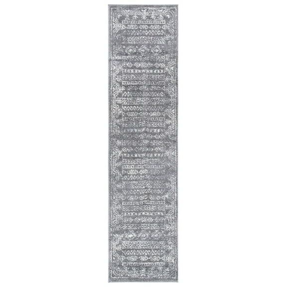 SAFAVIEH Tulum Flint Distressed Southwestern Runner, 2' x 8', Dark Grey/Ivory