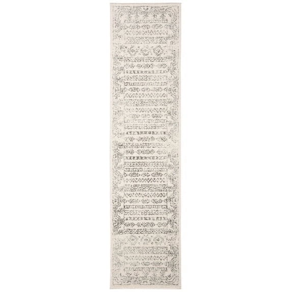 SAFAVIEH Tulum Flint Distressed Southwestern Runner Rug, Ivory/Grey, 2' x 8'