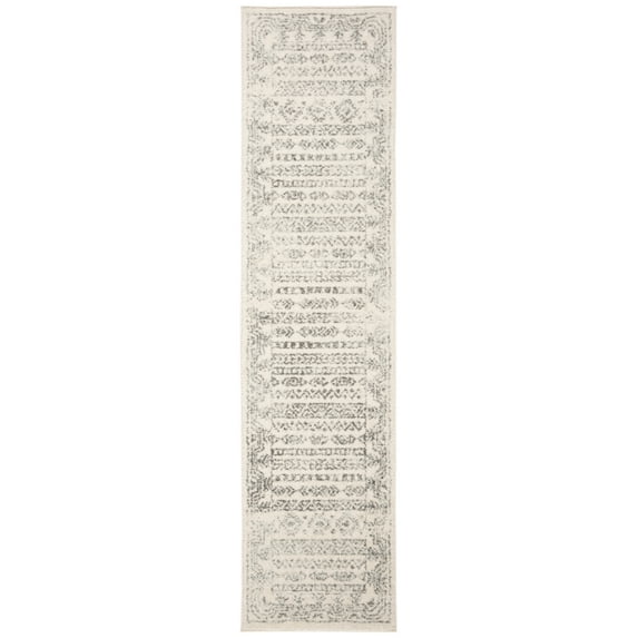 SAFAVIEH Tulum Flint Distressed Southwestern Runner Rug, Ivory/Grey, 2' x 9'