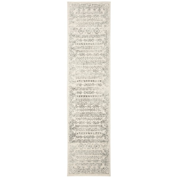 SAFAVIEH Tulum Flint Distressed Southwestern Runner Rug, Ivory/Grey, 2' x 9'