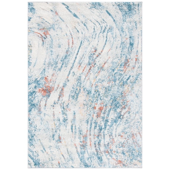 SAFAVIEH Tulum Fredrick Abstract Area Rug, 6' x 9', Ivory/Dark Blue