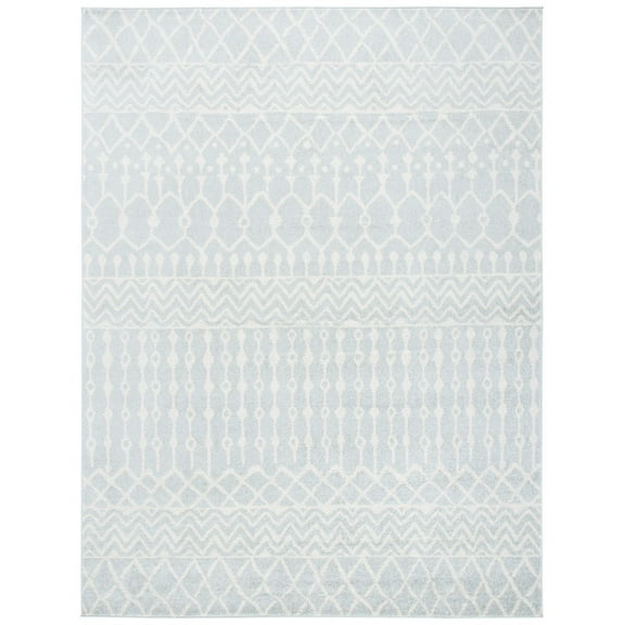 SAFAVIEH Tulum Glen Moroccan Geometric Area Rug, 12' x 15', Light Grey/Ivory