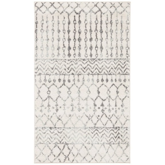 SAFAVIEH Tulum Glen Moroccan Geometric Area Rug, 2' x 3', Ivory/Grey