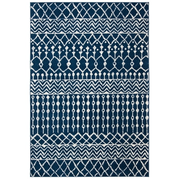SAFAVIEH Tulum Glen Moroccan Geometric Area Rug, 2' x 3', Navy/Ivory