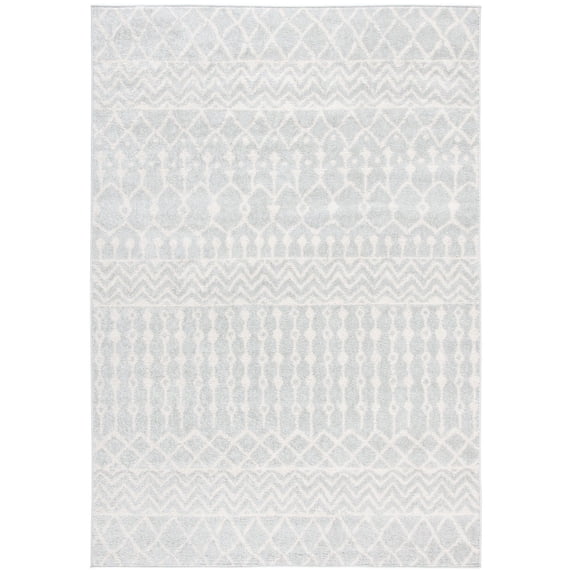 SAFAVIEH Tulum Glen Moroccan Geometric Area Rug, 2' x 4', Light Grey/Ivory
