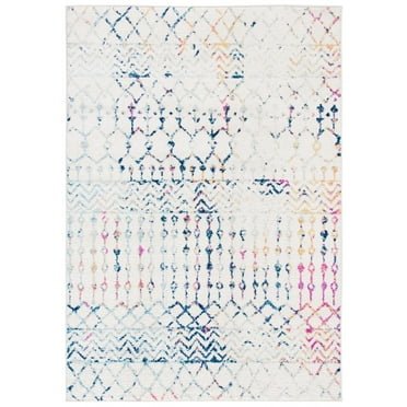 SAFAVIEH Tulum Glen Moroccan Geometric Area Rug, 3' x 5', Ivory/Blue