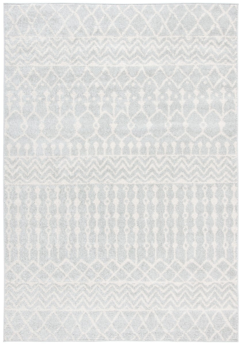 SAFAVIEH Tulum Glen Moroccan Geometric Area Rug, 4' x 6', Light Grey