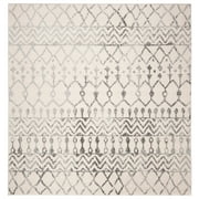 SAFAVIEH Tulum Glen Moroccan Geometric Area Rug, 5 x 5 Square, Ivory/Grey