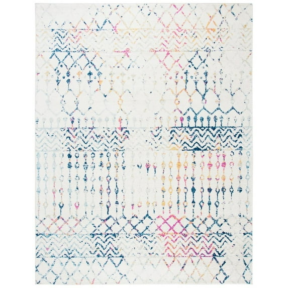 SAFAVIEH Tulum Glen Moroccan Geometric Area Rug, 8' x 10', Ivory/Blue