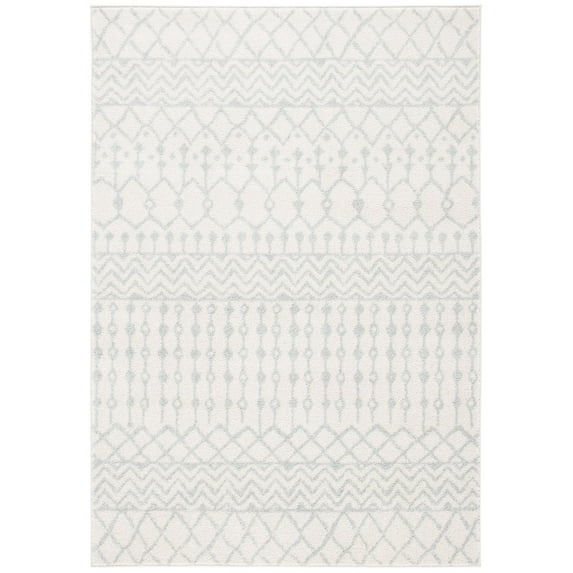 SAFAVIEH Tulum Glen Moroccan Geometric Area Rug, 8' x 10', Ivory/Light Grey