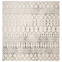 SAFAVIEH Tulum Glen Moroccan Geometric Area Rug, 8' x 8' Square, Ivory/Grey