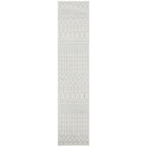 SAFAVIEH Tulum Glen Moroccan Geometric Runner, 2' x 7', Ivory/Light Grey