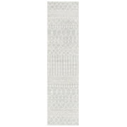 SAFAVIEH Tulum Glen Moroccan Geometric Runner, 2' x 7', Light Grey/Ivory