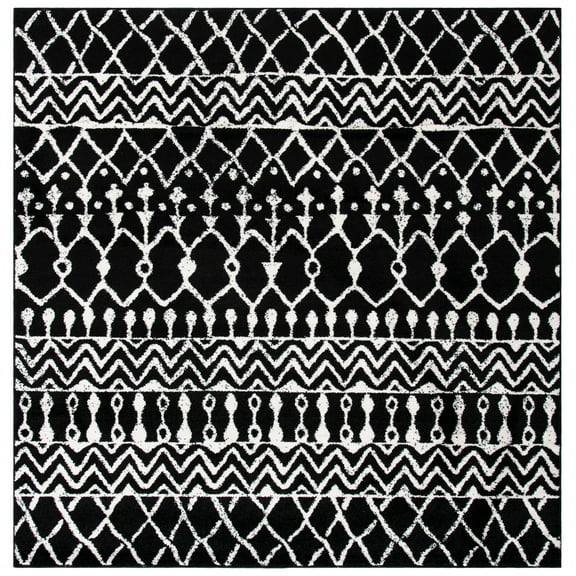 SAFAVIEH Tulum Glen Oriental Area Rug, Black/Ivory, 9' x 9' Square