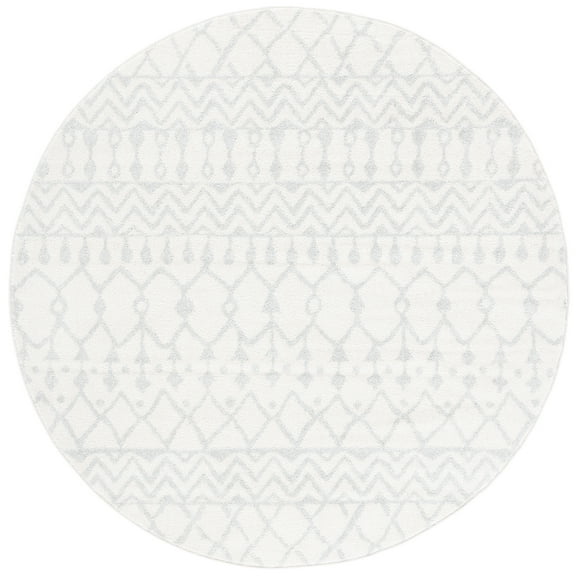 SAFAVIEH Tulum Glen Oriental Area Rug, Ivory/Light Grey, 10' x 10' Round