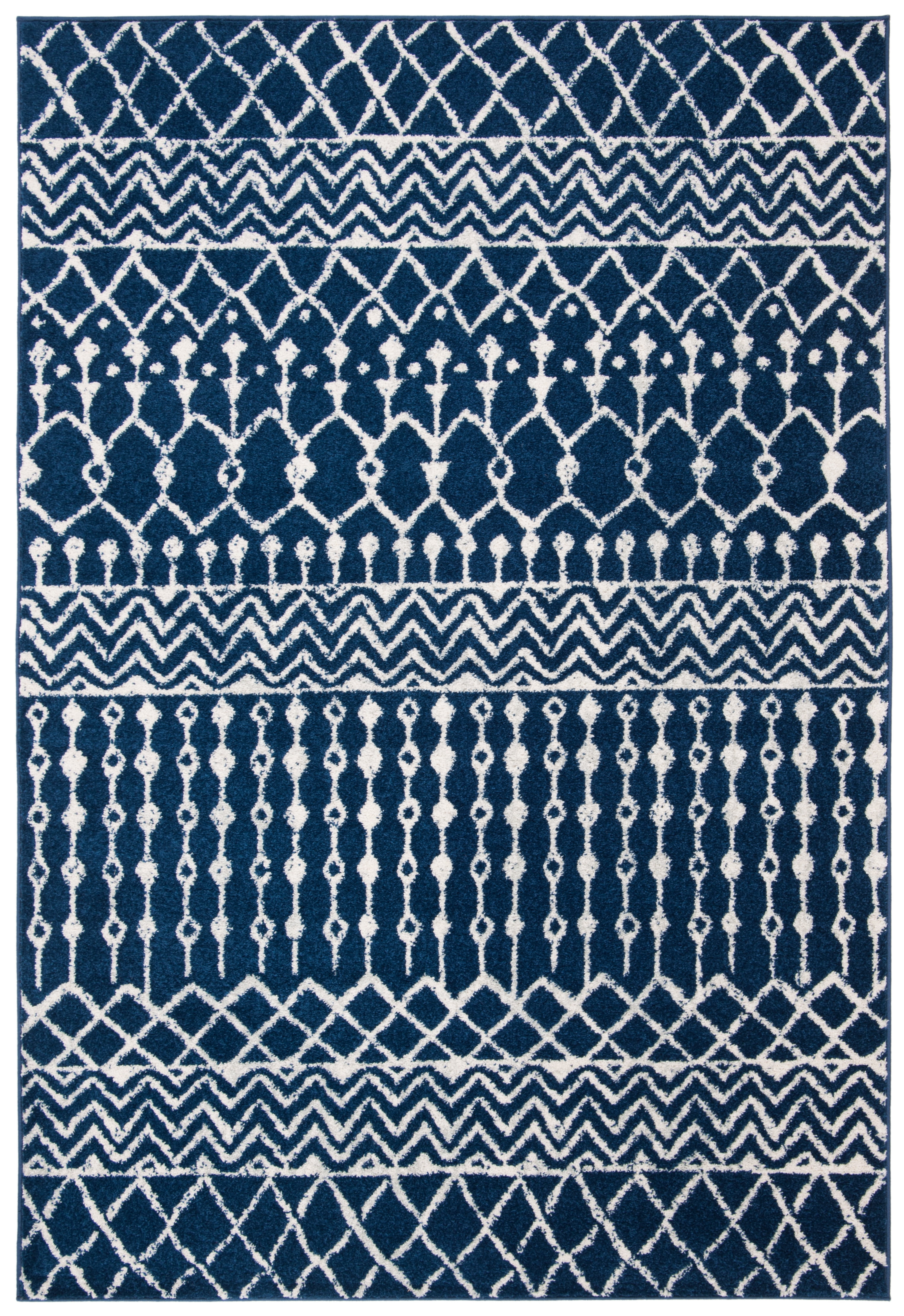 SAFAVIEH Tulum Glen Oriental Area Rug, Navy/Ivory, 5'3" x 7'6"