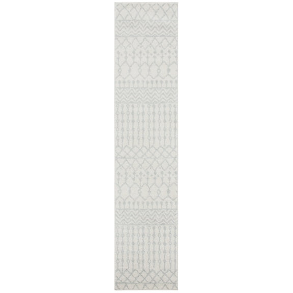 SAFAVIEH Tulum Glen Oriental Runner Rug, Ivory/Light Grey, 2' x 17'