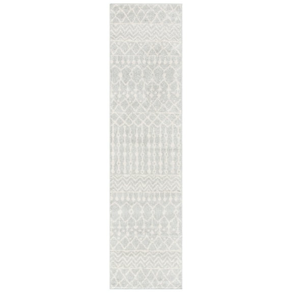 SAFAVIEH Tulum Glen Oriental Runner Rug, Light Grey/Ivory, 2' x 21'