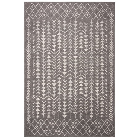 SAFAVIEH Tulum Goddard Moroccan Geometric Area Rug, 3' x 5', Dark Grey/Ivory