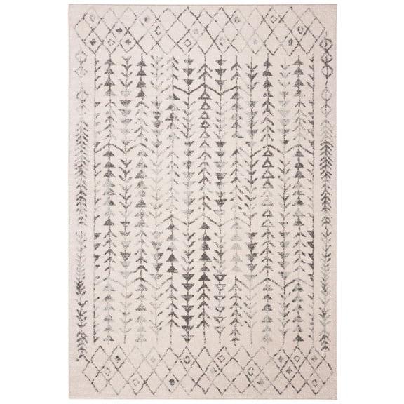 SAFAVIEH Tulum Goddard Moroccan Geometric Area Rug, 3' x 5', Ivory/Grey