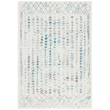 SAFAVIEH Tulum Goddard Moroccan Geometric Area Rug, 3' x 5', Ivory/Turquoise