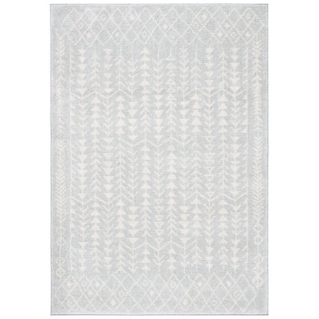 SAFAVIEH Tulum Goddard Moroccan Geometric Area Rug, 6' x 9', Light Grey/Ivory