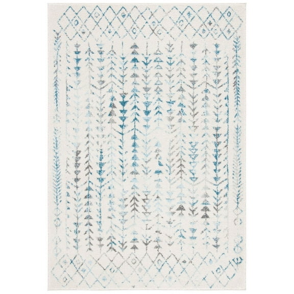 SAFAVIEH Tulum Goddard Moroccan Geometric Area Rug, 8' x 10', Ivory/Turquoise