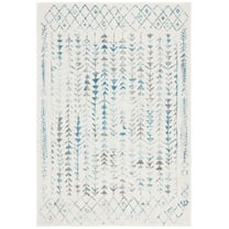 SAFAVIEH Tulum Goddard Moroccan Geometric Area Rug, 8' x 10', Ivory/Turquoise