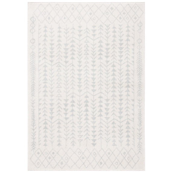 SAFAVIEH Tulum Goddard Moroccan Geometric Area Rug, 9' x 12', Ivory/Light Grey
