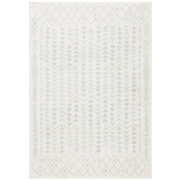 SAFAVIEH Tulum Goddard Moroccan Geometric Area Rug, 9' x 12', Ivory/Light Grey