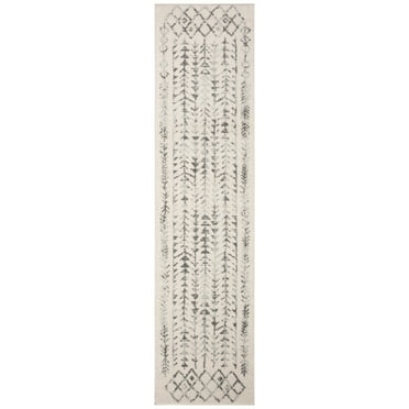 SAFAVIEH Tulum Goddard Moroccan Geometric Runner, 2' x 9', Ivory/Grey