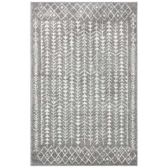 SAFAVIEH Tulum Goddard Oriental Area Rug, Dark Grey/Ivory, 4' x 6'