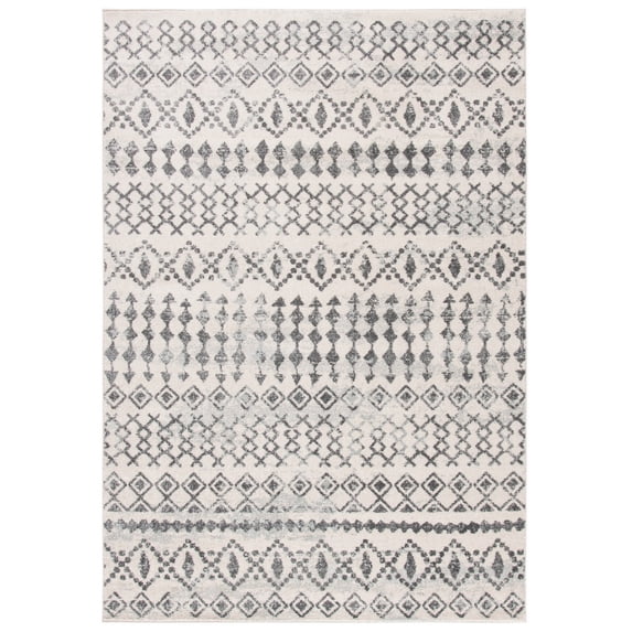 SAFAVIEH Tulum Herbert Distressed Southwestern Area Rug, 4' x 6', Ivory/Grey