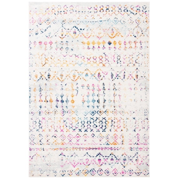 SAFAVIEH Tulum Herbert Distressed Southwestern Area Rug, 8' x 10', Ivory/Gold