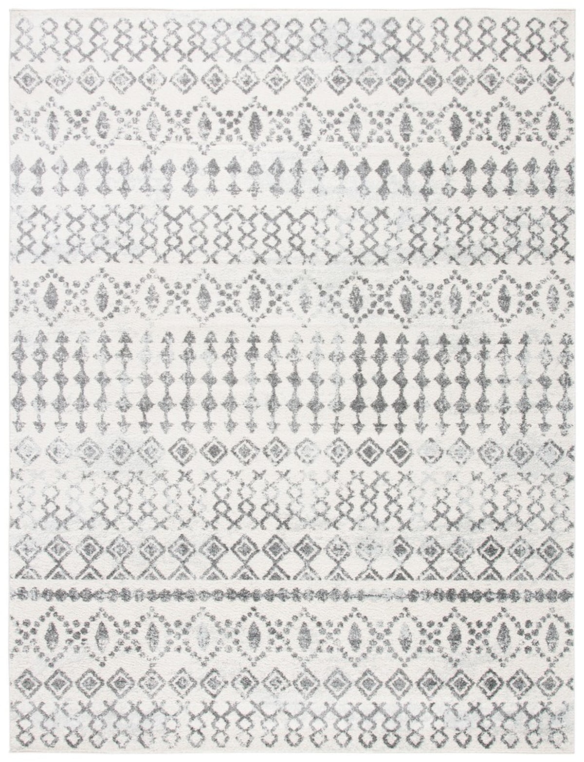 Ivory and Grey Synthetic Hand-knotted 8' x 10' Area Rug