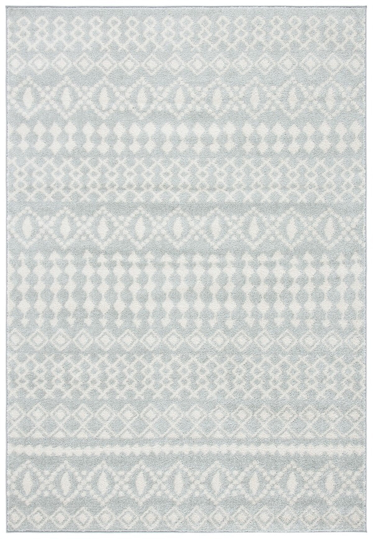 SAFAVIEH Tulum Herbert Distressed Southwestern Area Rug, 9' x 12', Light Grey/Ivory