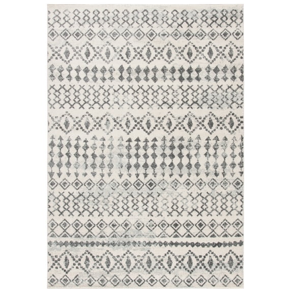SAFAVIEH Tulum Herbert Oriental Area Rug, Ivory/Grey, 5'3" x 7'6"
