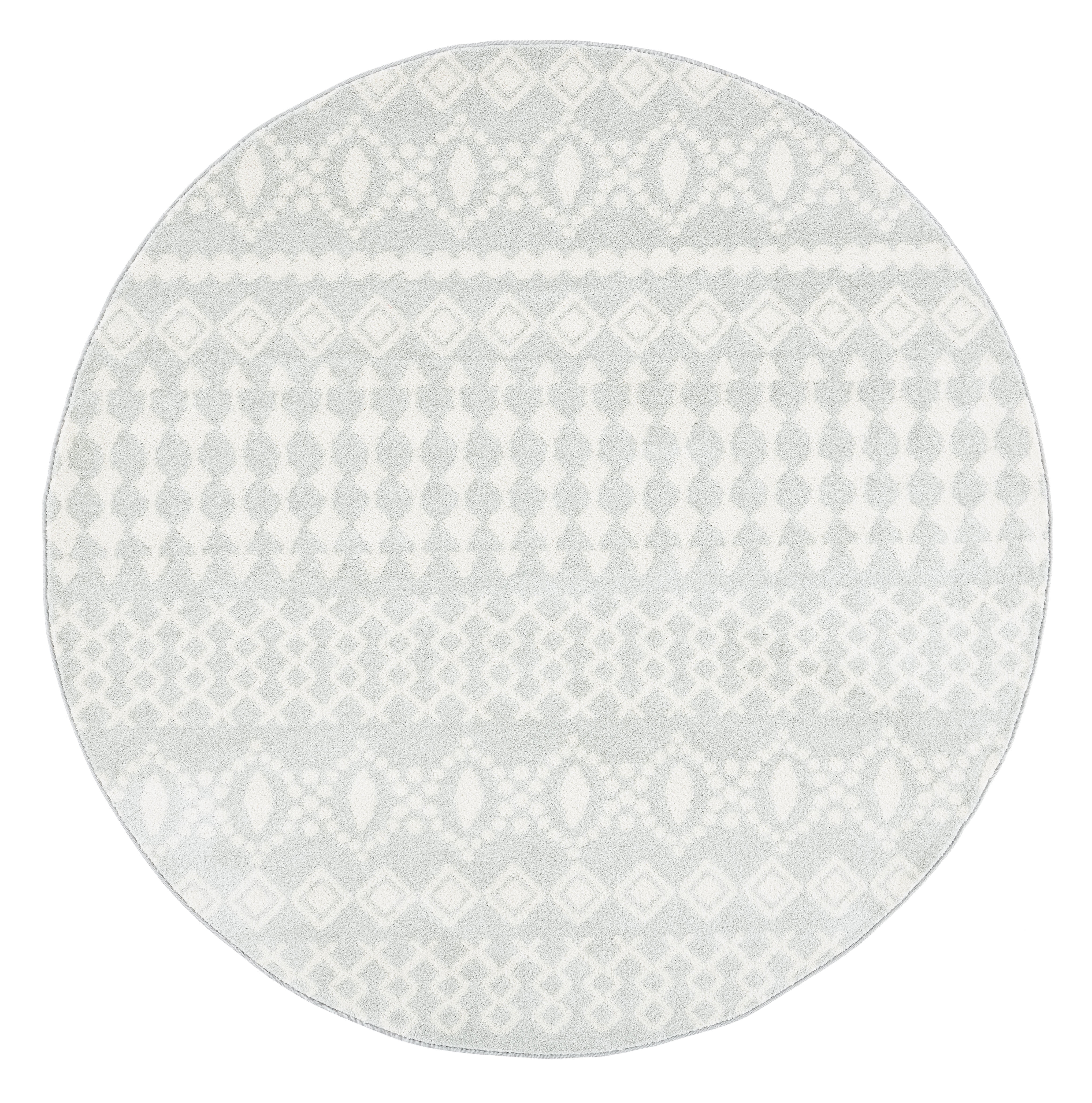 SAFAVIEH Tulum Herbert Oriental Area Rug, Light Grey/Ivory, 6'7" x 6'7" Round