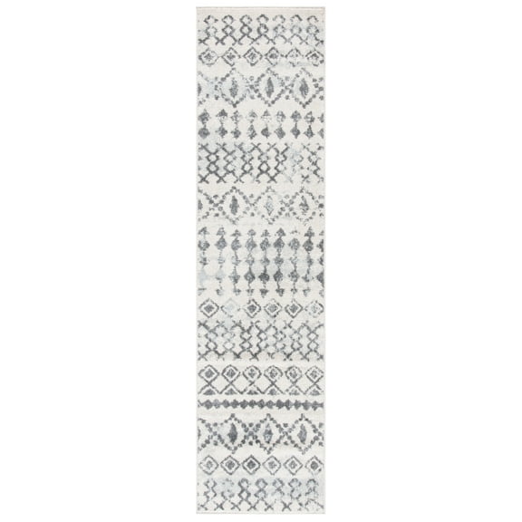 SAFAVIEH Tulum Herbert Oriental Runner Rug, Ivory/Grey, 2' x 8'