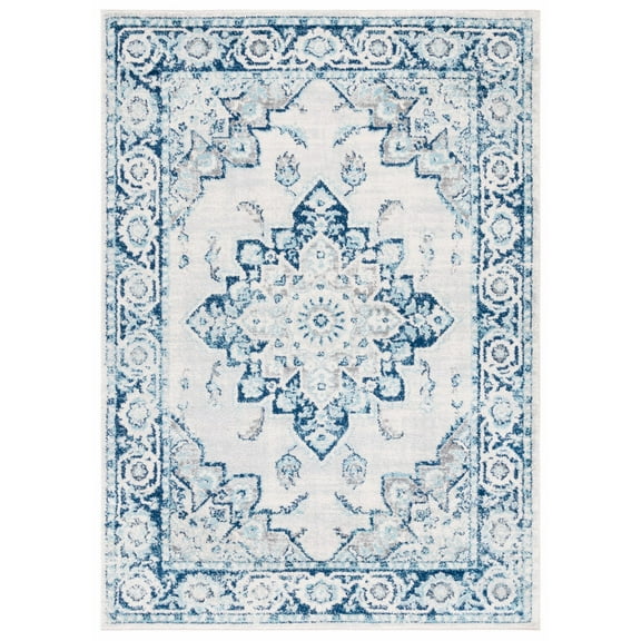 SAFAVIEH Tulum Izabelle Traditional Area Rug, 8' x 10', Ivory/Blue
