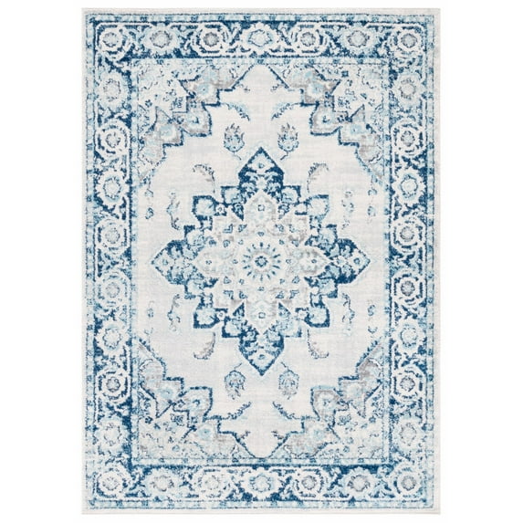SAFAVIEH Tulum Izabelle Traditional Area Rug, 9' x 12', Ivory/Blue