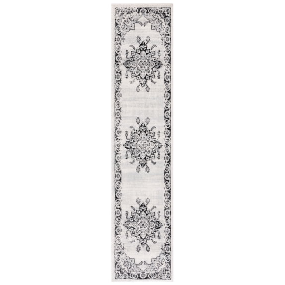 SAFAVIEH Tulum Izabelle Traditional Runner, 2' x 9', Ivory/Black